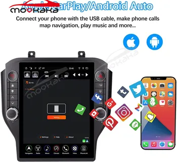 Android 9.0 Auto Multimedia Player Pentru Ford Mustang - 2021 Tesla Stil de Radio-Navigație GPS Auto Stereo Unitate Cap Carplay