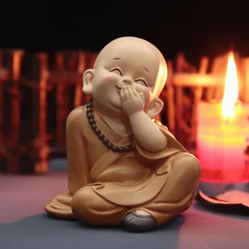 1*Budist Mici Călugăr Statui Sculptură Figurine Lucrate Manual Masina Acasa Decoratiuni Copii Adulți Sala De Nunta Decor Acasă