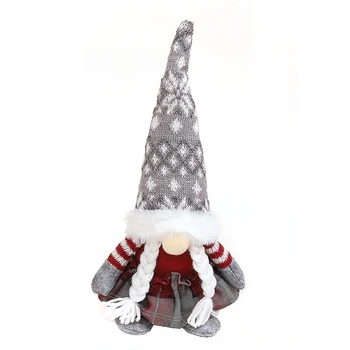 594C Crăciun Cuplu Gnome Drăguț Tricotate Palarie Elf Pitic Papusa Ornament Decor pentru Crăciun Festival Petrecere de luat Masa Decor de Masă