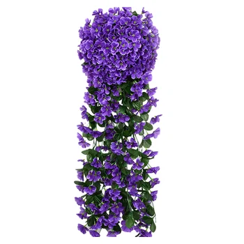 Artificiale Ivy Cu Cununa De Flori Simulat Violet Chlorophytum Perete Agățat Grădini Acasă Decor De Sărbătoare De Nuntă