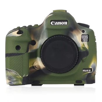 Capac Pentru Canon 5D3 Litchi Texture Silicon Camera Corpului de Protecție Caz pentru Canon 5D MARK III 5DIII 5D3 Camera Protector de Acoperire