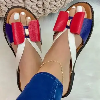 Vara Femeile Papuci De Casă Drăguț Fluture Nod Sandale Casual Doamna Diapozitive Zapatillas Mujer Apartamente Slip-On Pantofi Femei Sandale 2022