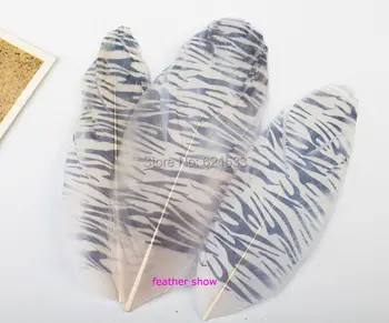 50Pcs/LOT!10-15cm Animal Print Design -Pene de Gâscă - model Zebra -Perfect pentru Cercei, Mireasa masa Decor de Masă & Pălării de damă