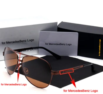 Gafas de sol polarizadas uv400 hombre para, lentes de conducción de aluminio y magnesio, marca de lujo, Mercede, medio Marco, 20