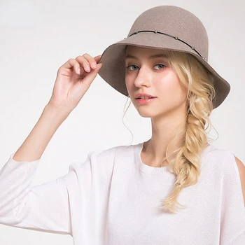 Britanic de Moda de Iarnă pentru Femei Styling Fedoras Australia Lână Pură Dom Elegant Pălărie Pescar Japonia Lolita Găleată Pălărie en-Gros