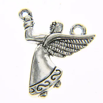 Argint Tibetan placat cu lovely înger farmece 30buc EF3519