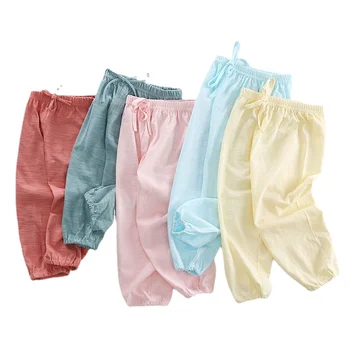 Băieți Fete Subțire Anti Tantari Pantaloni Largi Bomboane De Culoare Floare De Țânțari Hareme Pantaloni Copii Pijama Imbracaminte Casual