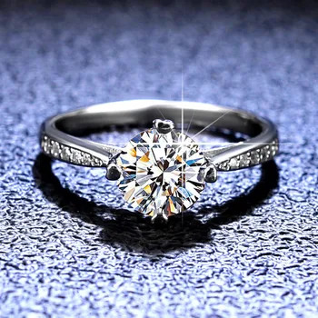 Diamantul A Trecut Testul De 1 Carat Excelent Taie D De Culoare De Înaltă Calitate Moissanite Dragoste Sărut Inel Argint 925 De Bijuterii De Nunta De Platina