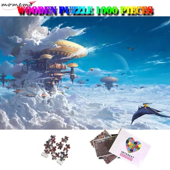 MOMEMO Castelul de Iluzie Adulți Frumoase 1000 Piese Puzzle din Lemn Puzzle Personalizat Personalitate Peisaj Fantastic Puzzle Jucărie