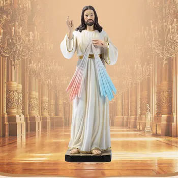 Retro Rasina De Artizanat Creștinismul Catolic Isus Idol Ornament Figura Statuie Biserica Layout Desktop Ornament Acasă Decoratiuni Cadou
