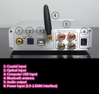 TPA3116 100W*2 USB WM8805 Coaxial Fibra Bluetooth QCC3034 5.0 Intrare PCM5102 Decodare Pur Digital, Amplificator Audio pentru Masina Acasa