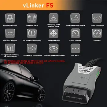 Vlinker FS Adaptor OBD Vlinker FS Interfață de Scanare Instrument de Diagnosticare Instrument de Codificare Pentru Lincoln Serie de Vehicule de Sprijin Pentru 24V Masini