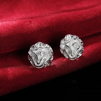 Argint 925 floare trandafir inele Bratari coliere cercei stud pentru femei set de Bijuterii de moda farmec Petrecere de nunta cadouri