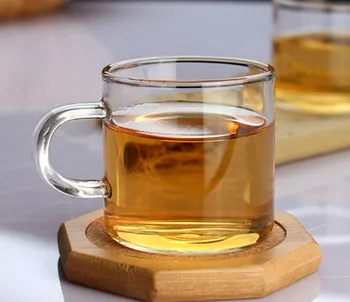 2 BUC/LOT rezistente la Căldură de sticlă ceașcă de ceai creative Ceai Kung Fu dreaptă a corpului cupa transparent îngroșarea sticlă ceașcă de ceai JQ 1077