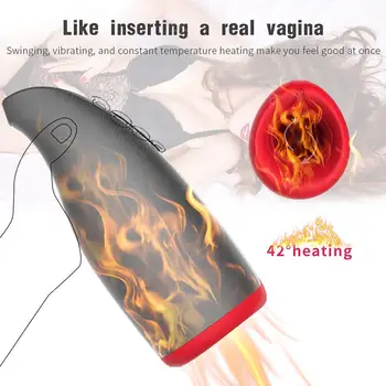 De sex masculin Masturbator Pompa pentru Penis Vibrator Adult Exercițiu de Anduranță Jucarii Sexuale pentru Barbati Vagin Artificial 10 Viteza Penis Întârziere Antrenor