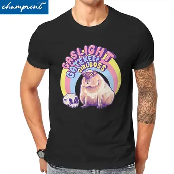 Girlboss Capybara Craniu Barbati Tricou Casual Tricou Maneca Scurta Crewneck T-Shirt Bumbac Unic de Îmbrăcăminte