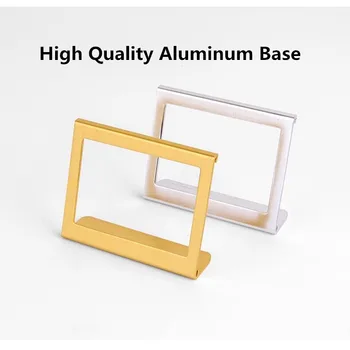65x53mm Formă de L Mic Aluminiu Masa Titular Semn Display Stand Pret Eticheta de Hârtie Titularul Cardului Pentru Magazin Supermarket