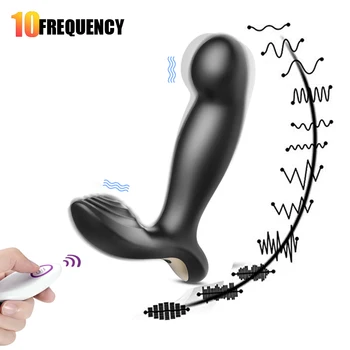 HESEKS Control de la Distanță De 10 Vibrații Butt Plug Vibrator din Silicon de Prostata Masaj de Stimulare Anal Plug Jucarii Sexuale Pentru Barbati