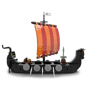 Autorizat MOC-116513 Viking îndărătnic Longship 311parts Blocuri MOC Set de bricks_fan_uy