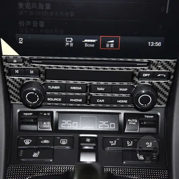 Pentru Porsche 718 982 Cayman, Boxster T S GTS GT4 Masina Centrală de Control Radio Multimedia Buton Panou Rama Fibra de Carbon Autocolant