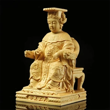 Chineză statuie de Lin Mo, Lin Moniang, sculptură în lemn, Mazu, zeița mării, decor masina, ma-tsu cifre