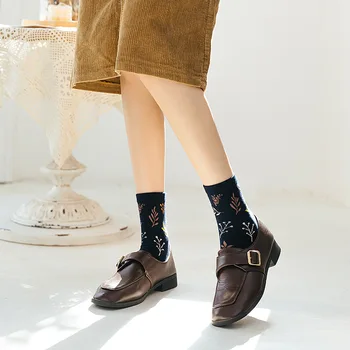 Femeie Șosete Stil Japonez Imprimare Fete Dulci Șosete Lungi Moda Coreeană Bumbac Moale Harajuku Retro Vintage Streetwear Ciorap De Bumbac