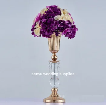 Trompeta de argint acrilice vaza de flori din fier forjat , suport pentru flori de cristal, ornamente pentru decor nunta senyu0853