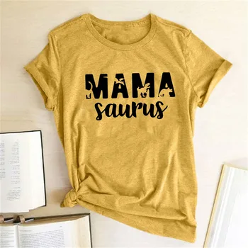 Vara Vrac Mama LifeTees Topuri Cadou de Ziua Mamei Mama Saurus Print pentru Femei Tricou Dinozaur Amuzant Mama T-Shirt cu Maneci Scurte