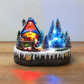 Luminile De Crăciun Zăpadă Case Sat Luminescente Decoratiuni Pom De Crăciun Festivalul Casa Decoratiuni