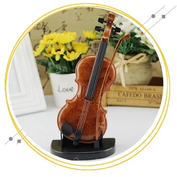 1 Buc Mână-Trase Vioara Muzica Cutie De Ornamente Drăguț Mini Cutie Muzicala & 2 Pc-Uri De Lemn Rață Mandarin Model Decor