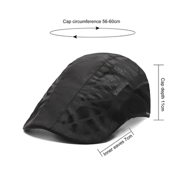 Respirabil Protecție solară Plasă Reglabil Confortabil Bumbac Pălărie vânzător de ziare Barbati Mesh Plat Golf Caps