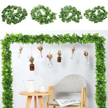 200cm Artificiale Plante Cățărătoare cu Frunze Verzi Vița-de-vie pentru Home Decor Nunta en-Gros Diy pun ghirlande Flori Artificiale