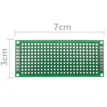 Taidacent 10 Buc Fr4 Dublă față-Verso PCB Board Universal 3x7cm 2.54 mm Pas față-Verso PCB Universal placă de Circuit Imprimat