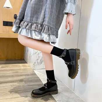 Stil britanic mici pantofi din piele 2021 patru sezoane student uniformă pantofi superficial gura fund gros Mary Jane Japoneza Lolita