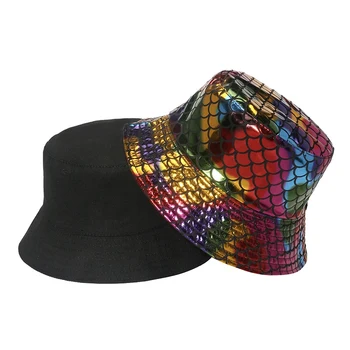 Stripe Flat Top Multicolor Dublă față-Verso Femei Pescar Pălărie de Primavara Toamna Hip Hop Unisex Moda Bazinul Cap Pălăria de Pescuit