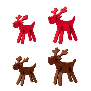 Crăciun Non-țesute Elan de Masă Ornamente Maro Rosu DIY Cerb Cadouri, Ornamente de Crăciun Pentru Casa de Copii Merry Christmas Party Favor Jucărie