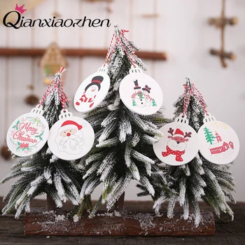 Qianxiaozhen 6pcs din Lemn Star Xmas Copac Agățat Decorare Pom de Crăciun Ornamente de Crăciun, Decoratiuni de Craciun Pentru Casa