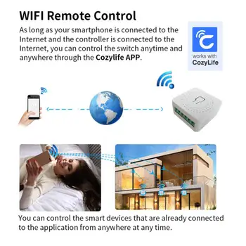 CORUI WiFi Inteligent Comutator Homekit Cozylife / Cozylife Inteligent WiFi Casete Mini Compact Singur Deschis Dual de Control On-off 16A Alexa