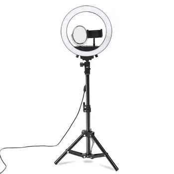 Fotografie Estompat RGB LED-uri Colorate Selfie Inel de Lumina pe Youtube un Video de pe Live 3200-5500k Foto de Lumina de Studio Suport de Telefon Trepied
