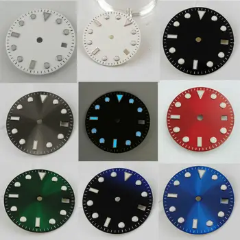 28.5 mm Sunburst Cadran de Ceas se Potrivesc Pentru NH35/NH35A Mișcarea Automată Albastru Lume Data Fereastră Negru/Alb/Albastru/Rosu/Verde/Gri