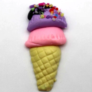 10buc 15 * 33mm jumătate-cu care se confruntă de culoare amestecat lut moale rainbow ice cream manual material de rășină ou tub DIY frizură decor mix