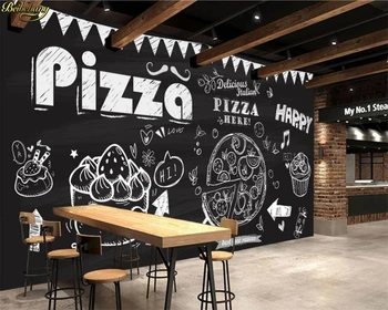 Beibehang gazete de perete decor acasă Personalizate 3D tapet mural creta mână-pictat pizza tort perete papel de parede tapet 3d