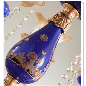 Vila mare Ceramice Candelabru de Cristal de Iluminat de Epocă Lampa hotel Candelabru Art Deco Agățat Candelabru tavan pentru Banchet