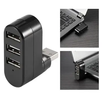 3 Porturi USB2 0 Hub Biroul de Acasă Conectarea Dispozitivelor de Dimensiuni Mici Computer Splitter Adaptor Instrument Desktop Laptop Conectori Negri