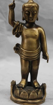 Fabrica de China Bronz Cupru Budismul Templu Budist Lotus Băiat Statuie a lui Buddha Sakyamuni
