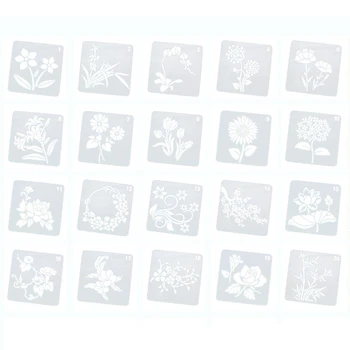20 De Bucăți De Flori Șabloane De Floarea-Soarelui Stencil Crescut Cu Șablon Template-Uri De Frunze Șablon Desen Reutilizabile Pictura Stencil