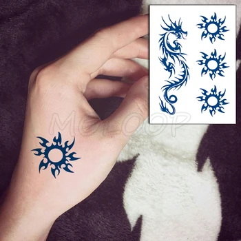 Suc de Autocolant Tatuaj Soare Dragon Totem Corp Machiaj rezistent la apa Temporar Fals Tatuaj pentru Femei Barbati Durată De 5 -15 Zile
