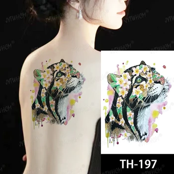Femei de Protecție a Corpului Tatuaj Lup Autocolante Festival de Tatuaje Temporare Tigru Animal de Transport Gratuit Body Art Fals Detașabil Tatoo