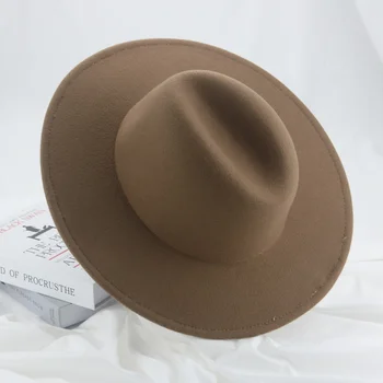 Femei Pălărie Fedoras Solid Panama Mare Refuz 9.5 cm Gri Kaki Jazz Bărbați Șepci de Iarnă Rochie de Fedora Bărbați Pălării Pamelas Y Tocados Para Bodas