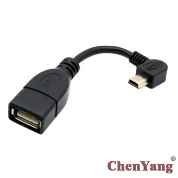 CY Chenyang Stânga în Unghi de 90 de Grade Mini B Male la USB 2.0 O Femeie OTG Cablu 10cm